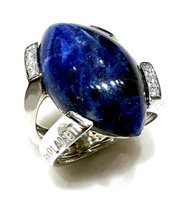 Ring New Planet Woman in White Gold Sodalite PDA30BRC1